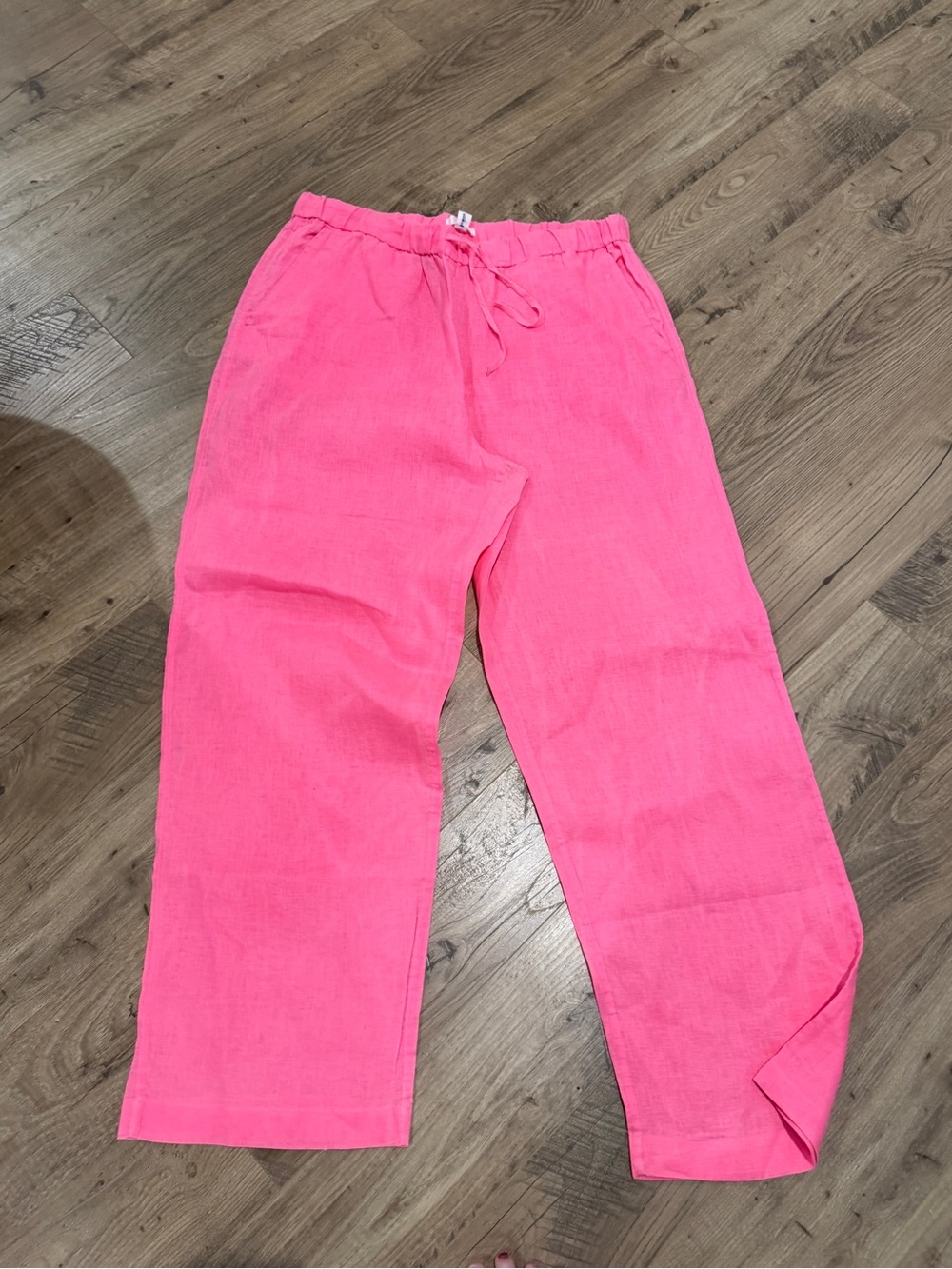 Arket Hot Pink Wide-Leg Linen Pants- Size L